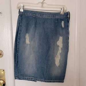 denim pencil skirt